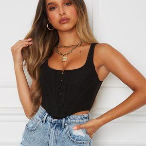 NWT White Fox Boutique Bad Gal Bustier Black Size L